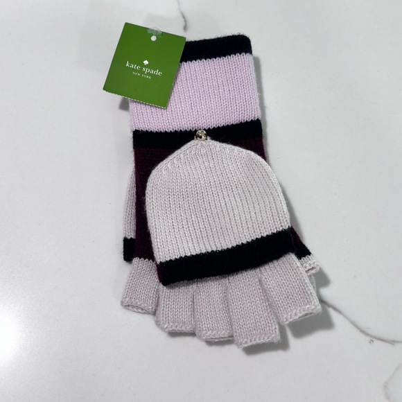 Kate Spade One Size Mondrian Pop Top Mittens Winter Travel - Picture 5 of 9